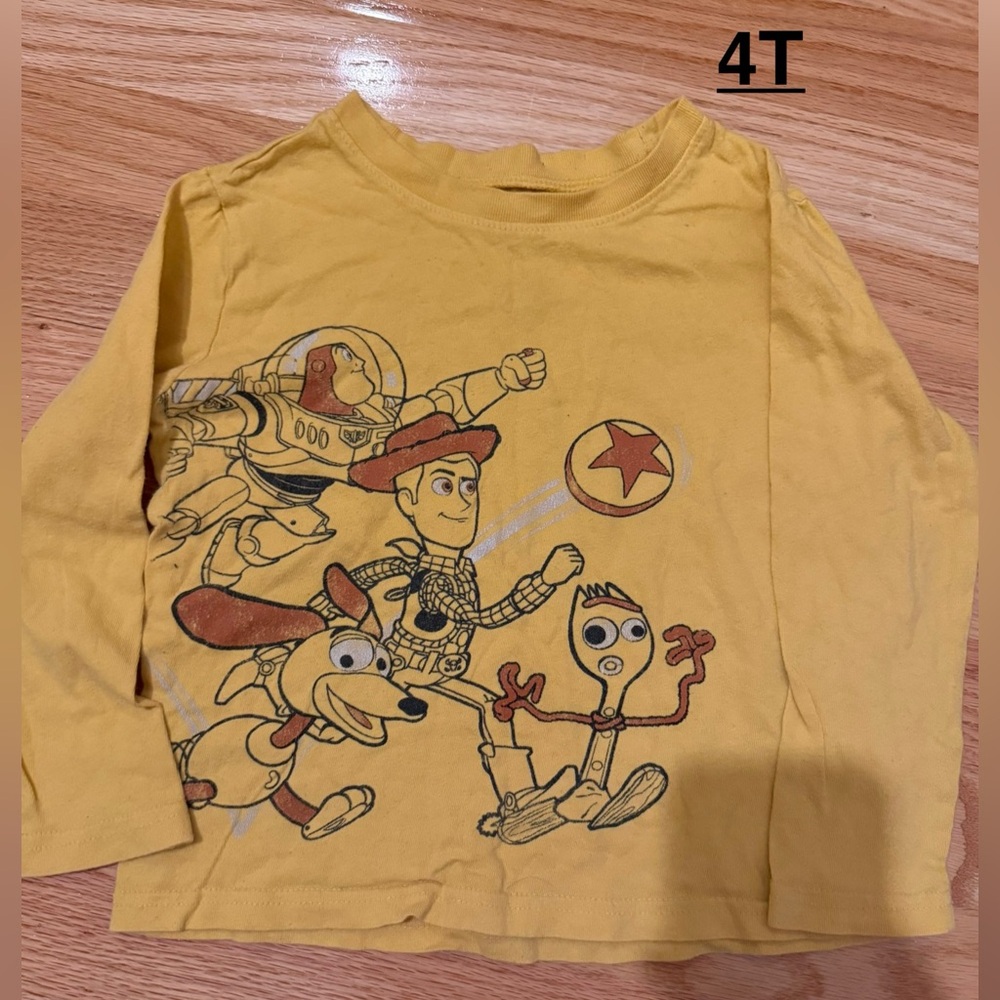 Kids Yellow Toy Story Long Sleeve Shirt